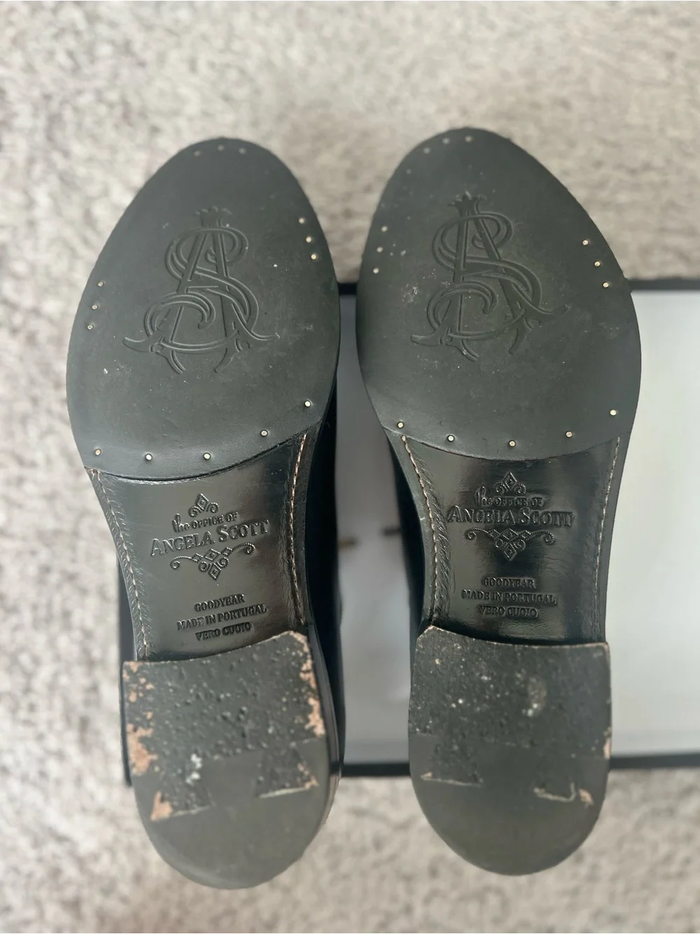 The Office of Angela Scott: Women Leather Dress Loafers with Studded Bow